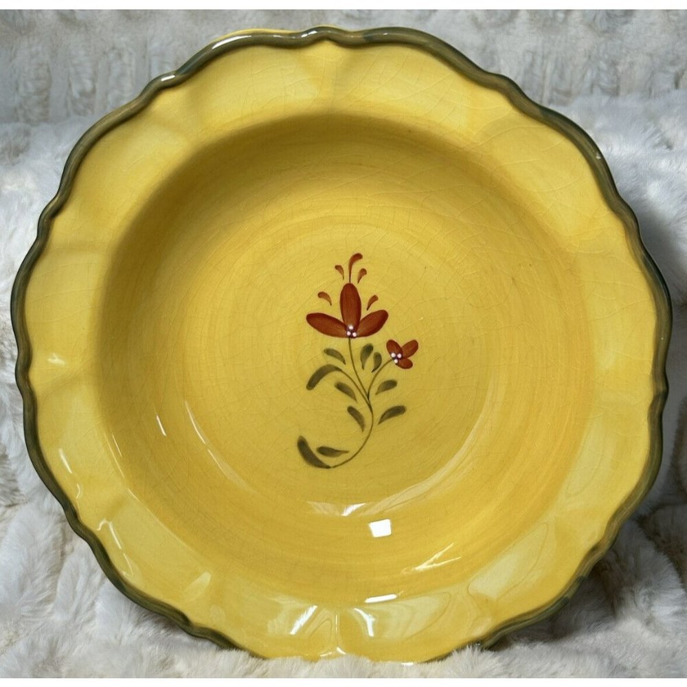 Demdaco Bienvenue Wide Rimmed Soup/salad Bowl 8 1/2”x2” Artist Terry Tique VGUC